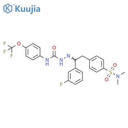Hydrazinecarboxamide,2-[2-[4-[(dimethylamino)sulfonyl]phenyl]-1-(3-fluorophenyl)ethylidene]-N-[4-(trifluoromethoxy)phenyl]- structure
