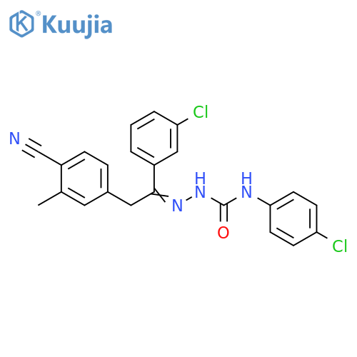 Hydrazinecarboxamide,N-(4-chlorophenyl)-2-[1-(3-chlorophenyl)-2-(4-cyano-3-methylphenyl)ethylidene]- structure