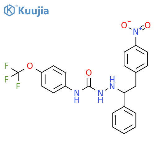 Hydrazinecarboxamide,2-[2-(4-nitrophenyl)-1-phenylethyl]-N-[4-(trifluoromethoxy)phenyl]- structure