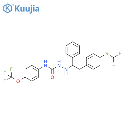 Hydrazinecarboxamide,2-[2-[4-[(difluoromethyl)thio]phenyl]-1-phenylethyl]-N-[4-(trifluoromethoxy)phenyl]- structure