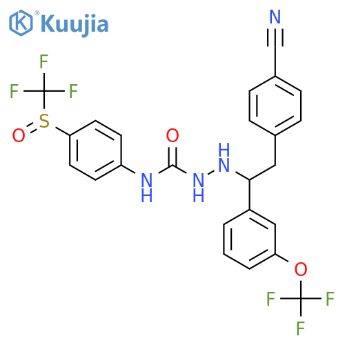 Hydrazinecarboxamide,2-[2-(4-cyanophenyl)-1-[3-(trifluoromethoxy)phenyl]ethyl]-N-[4-[(trifluoromethyl)sulfinyl]phenyl]- structure
