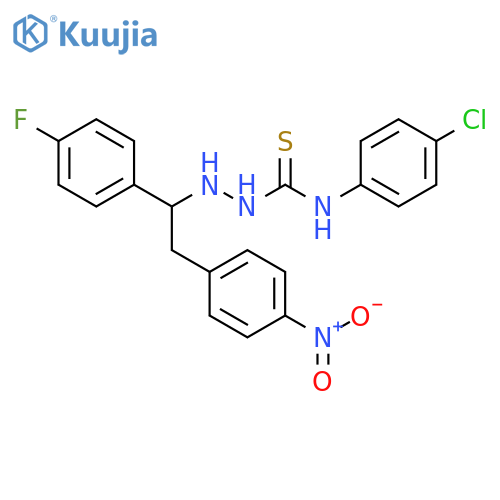 Hydrazinecarbothioamide,N-(4-chlorophenyl)-2-[1-(4-fluorophenyl)-2-(4-nitrophenyl)ethyl]- structure