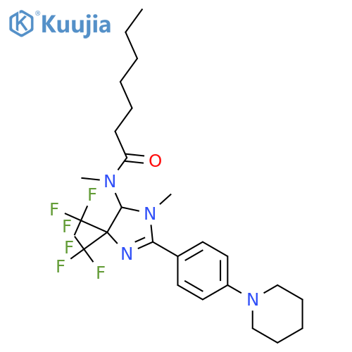 Heptanamide,N-[4,5-dihydro-1-methyl-2-[4-(1-piperidinyl)phenyl]-4,4-bis(trifluoromethyl)-1H-imidazol-5-yl]-N-methyl- structure