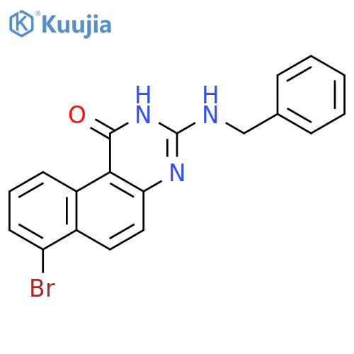Benzo[f]quinazolin-1(2H)-one, 7-bromo-3-[(phenylmethyl)amino]- structure