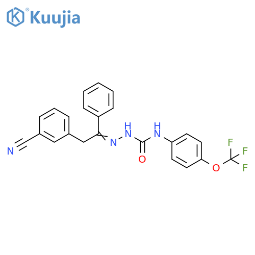 Hydrazinecarboxamide,2-[2-(3-cyanophenyl)-1-phenylethylidene]-N-[4-(trifluoromethoxy)phenyl]- structure