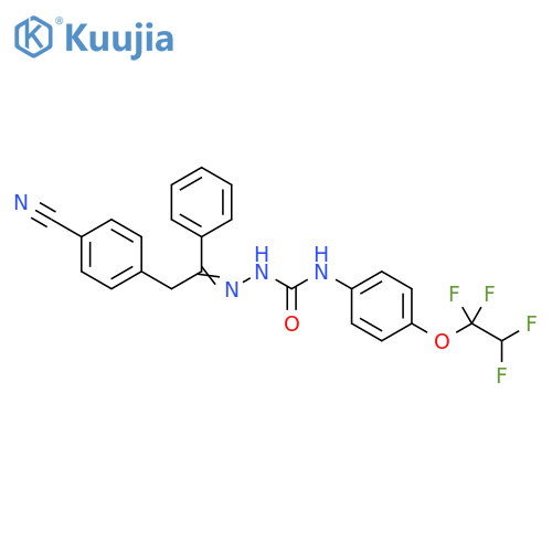 Hydrazinecarboxamide,2-[2-(4-cyanophenyl)-1-phenylethylidene]-N-[4-(1,1,2,2-tetrafluoroethoxy)phenyl]- structure