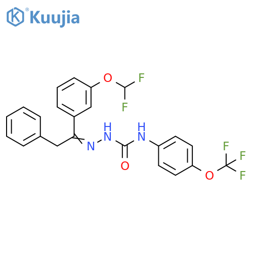 Hydrazinecarboxamide,2-[1-[3-(difluoromethoxy)phenyl]-2-phenylethylidene]-N-[4-(trifluoromethoxy)phenyl]- structure