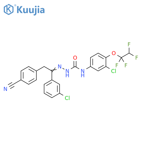 Hydrazinecarboxamide,2-[1-(3-chlorophenyl)-2-(4-cyanophenyl)ethylidene]-N-[3-chloro-4-(1,1,2,2-tetrafluoroethoxy)phenyl]- structure