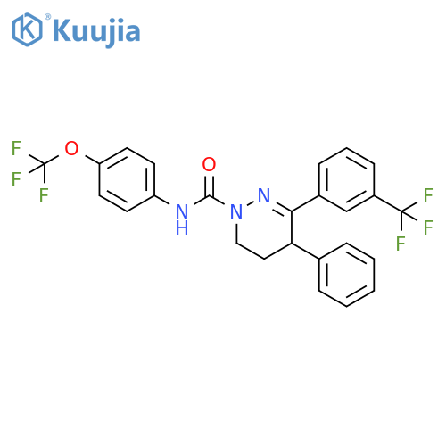 1(4H)-Pyridazinecarboxamide,5,6-dihydro-4-phenyl-N-[4-(trifluoromethoxy)phenyl]-3-[3-(trifluoromethyl)phenyl]- structure
