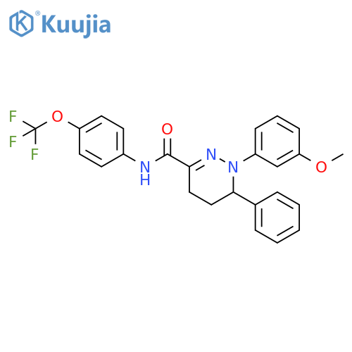 3-Pyridazinecarboxamide,1,4,5,6-tetrahydro-1-(3-methoxyphenyl)-6-phenyl-N-[4-(trifluoromethoxy)phenyl]- structure