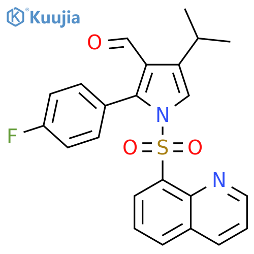 1H-Pyrrole-3-carboxaldehyde,2-(4-fluorophenyl)-4-(1-methylethyl)-1-(8-quinolinylsulfonyl)- structure
