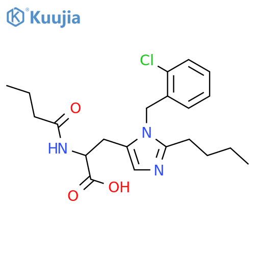 DL-Histidine, 2-butyl-3-[(2-chlorophenyl)methyl]-N-(1-oxobutyl)- structure