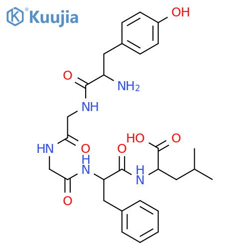 (2S)-2-[[(2S)-2-[[2-[[2-[[(2S)-2-amino-3-(4-hydroxyphenyl)propanoyl]amino]acetyl]amino]acetyl]amino]-3-phenylpropanoyl]amino]-4-methylpentanoic acid structure