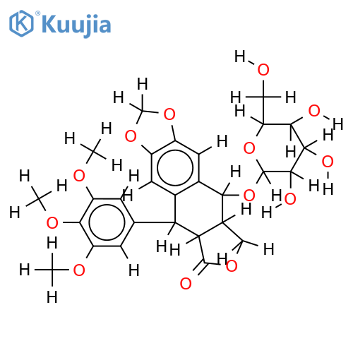 L-picropodophillotoxin 7'-O-beta-D-glucopyranoside structure