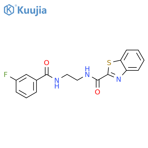 N-{2-[(3-fluorobenzoyl)amino]ethyl}-1,3-benzothiazole-2-carboxamide structure