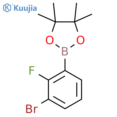 2-(3-Bromo-2-fluorophenyl)-4,4,5,5-tetramethyl-1,3,2-dioxaborolane structure