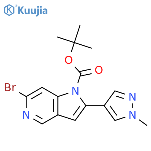 t-butyl 6-bromo-2-(1-methyl-1H-pyrazol-4-yl)-1H-pyrrolo[3,2-c]pyridine-1-carboxylate structure