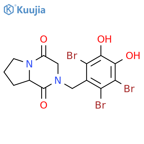 2-(2,3,6-tribromo-4,5-dihydroxybenzyl)-hexahydropyrrolo[1,2-a]pyrazine-1,4-dione structure