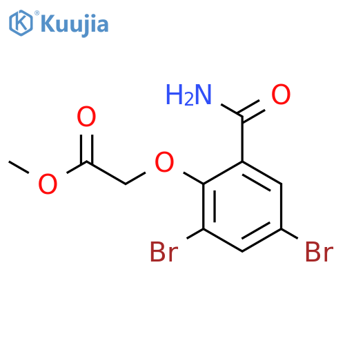 Methyl (2,4-dibromo-6-carbamoyl-phenoxy)acetate structure