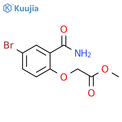 Methyl (4-bromo-2-carbamoyl-phenoxy)acetate structure