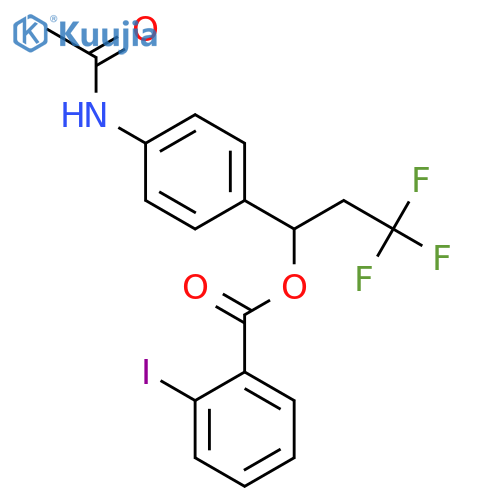 Benzoic acid, 2-iodo-, 1-[4-(acetylamino)phenyl]-3,3,3-trifluoropropyl ester structure