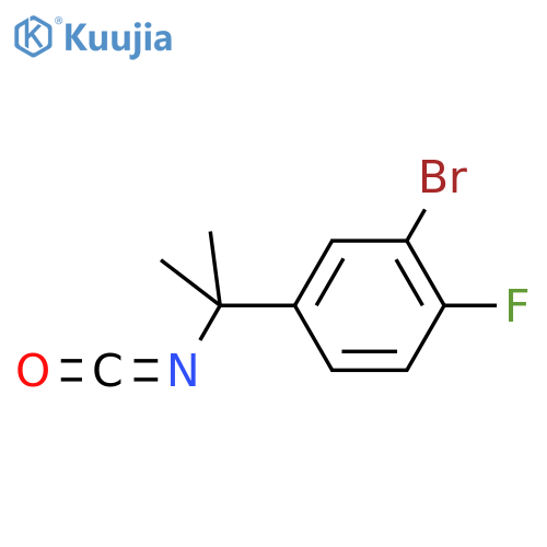2-bromo-1-fluoro-4-(2-isocyanatopropan-2-yl)benzene structure