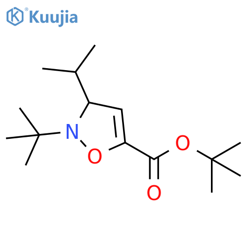 5-Isoxazolecarboxylic acid, 2-(1,1-dimethylethyl)-2,3-dihydro-3-(1-methylethyl)-, 1,1-dimethylethyl ester structure