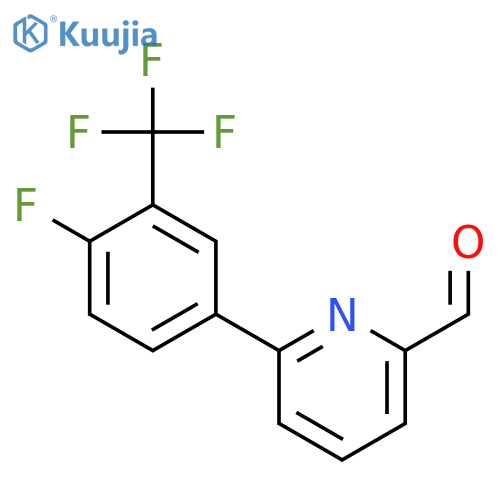 6-[4-fluoro-3-(trifluoromethyl)phenyl]pyridine-2-carbaldehyde structure