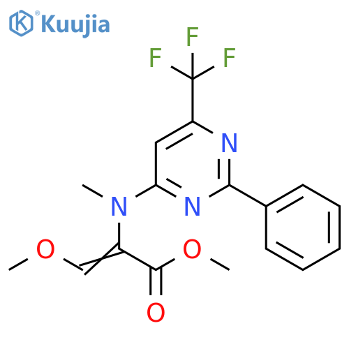 2-Propenoic acid,3-methoxy-2-[methyl[2-phenyl-6-(trifluoromethyl)-4-pyrimidinyl]amino]-,methyl ester structure