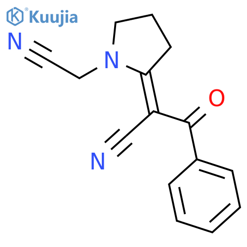 1-Pyrrolidineacetonitrile, 2-(1-cyano-2-oxo-2-phenylethylidene)-, (Z)- structure