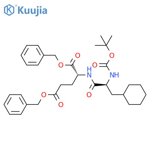 D-Glutamic acid, N-[3-cyclohexyl-N-[(1,1-dimethylethoxy)carbonyl]-L-alanyl]-, bis(phenylmethyl) ester (9CI) structure