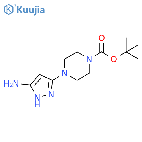 tert-butyl 4-(5-amino-1H-pyrazol-3-yl)piperazine-1-carboxylate structure