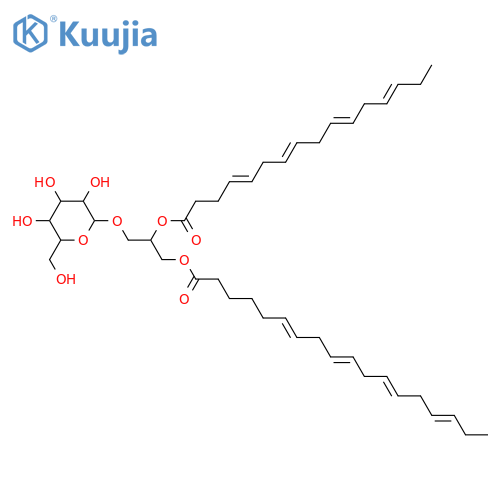 Glycerol 1,2-dialkanoates; Glycerol 1-(6Z,9Z,12Z,15Z-octadecatetraenoate) 2-(4Z,7Z,10Z,13Z-hexadecatetraenoate), 3-O-β-D-Galactopyranoside structure