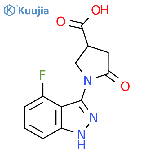 1-(4-Fluoro-1H-indazol-3-yl)-5-oxopyrrolidine-3-carboxylic acid structure