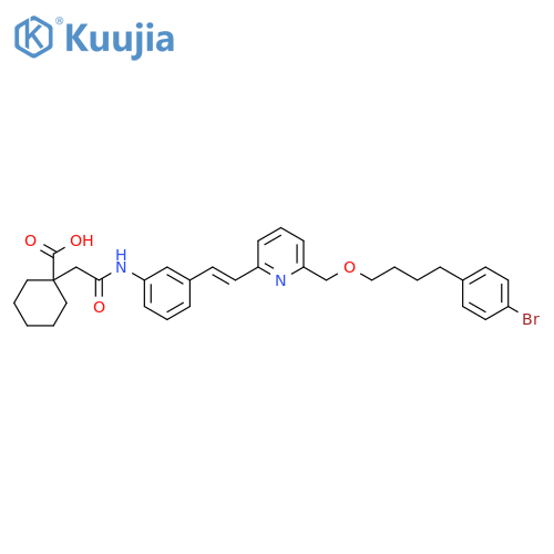 Cyclohexanecarboxylic acid,1-[2-[[3-[2-[6-[[4-(4-bromophenyl)butoxy]methyl]-2-pyridinyl]ethenyl]phenyl]amino]-2-oxoethyl]-, (E)- structure