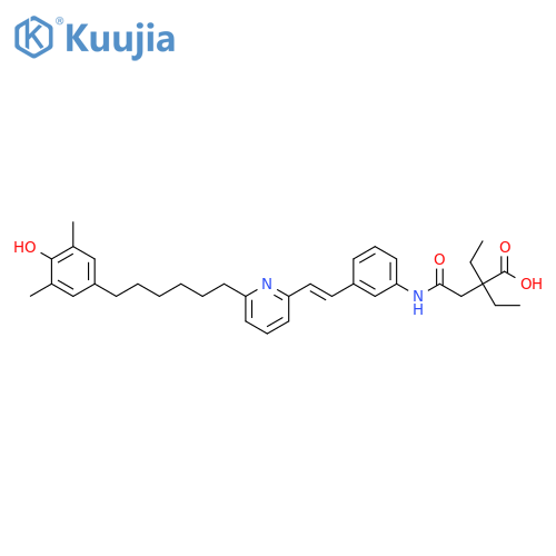 Butanoic acid, 2,2-diethyl-4-[[3-[2-[6-[6-(4-hydroxy-3,5-dimethylphenyl)hexyl]-2-pyridinyl]ethenyl]phenyl]amino]-4-oxo-, (E)- (9CI) structure
