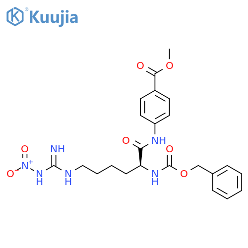 Benzoic acid, 4-[[6-[[imino(nitroamino)methyl]amino]-1-oxo-2-[[(phenylmethoxy)carbonyl]amino]hexyl]amino]-, methyl ester, (S)- (9CI) structure