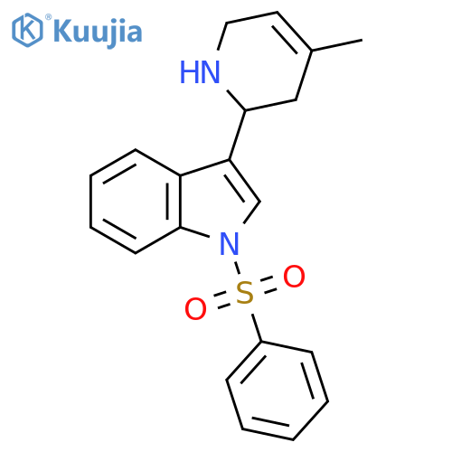 1H-Indole, 1-(phenylsulfonyl)-3-(1,2,3,6-tetrahydro-4-methyl-2-pyridinyl)- structure