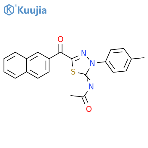 Acetamide,N-[3-(4-methylphenyl)-5-(2-naphthalenylcarbonyl)-1,3,4-thiadiazol-2(3H)-ylidene]- structure