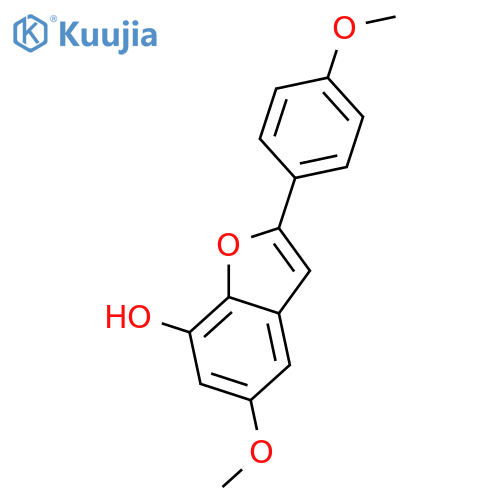 5,7-Dihydroxy-2-(4-hydroxyphenyl)benzofuran; 4',5-Di-Me ether structure