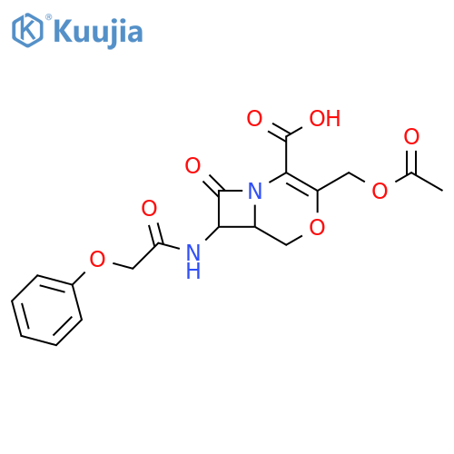 4-Oxa-1-azabicyclo[4.2.0]oct-2-ene-2-carboxylic acid,3-[(acetyloxy)methyl]-8-oxo-7-[(phenoxyacetyl)amino]- structure