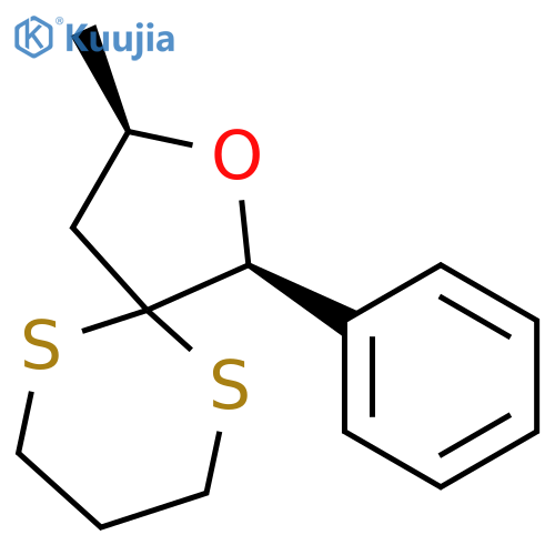 2-Oxa-6,10-dithiaspiro[4.5]decane, 3-methyl-1-phenyl-, (1S-cis)- structure