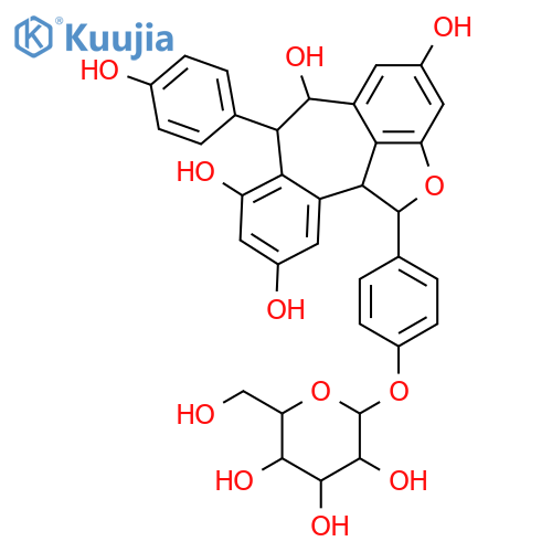 Ampelopsin A; (-)-form, 4'-O-β-D-Glucopyranoside structure