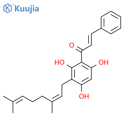 2-Propen-1-one,1-[3-(3,7-dimethyl-2,6-octadienyl)-2,4,6-trihydroxyphenyl]-3-phenyl-,(E,Z)- structure