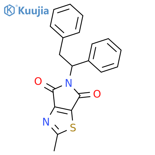 4H-Pyrrolo[3,4-d]thiazole-4,6(5H)-dione, 5-(1,2-diphenylethyl)-2-methyl- structure