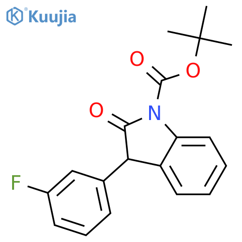 1H-Indole-1-carboxylic acid, 3-(3-fluorophenyl)-2,3-dihydro-2-oxo-, 1,1-dimethylethyl ester structure
