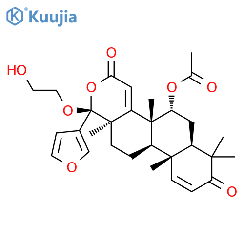 1H-Phenanthro[2,1-c]pyran-3,8(4bH,7H)-dione,5-(acetyloxy)-1-(3-furanyl)-5,6,6a,10a,10b,11,12,12a-octahydro-1-(2-hydroxyethoxy)-4b,7,7,10a,12a-pentamethyl-,(1R,4bR,5R,6aR,10aR,10bR,12aR)- structure