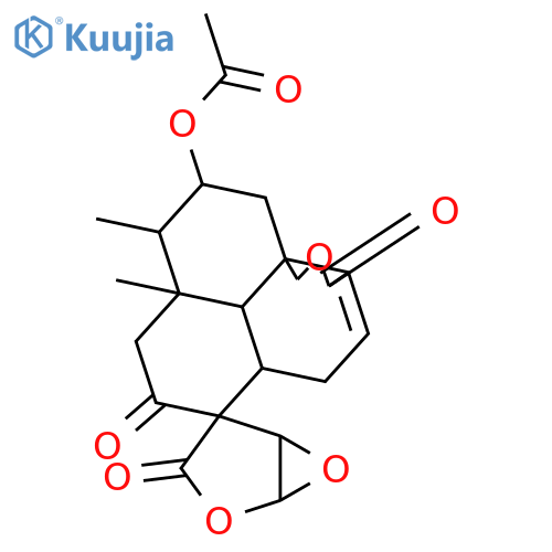 Spiro[2,6-dioxabicyclo[3.1.0]hexane-4,6'-[1H,6H]phenaleno[1,9a-c]furan]-3,3',7'(5'H,8'H)-trione,10'-(acetyloxy)-5'a,8'a,9',10',11',11'b-hexahydro-8'a,9'-dimethyl-,(1R,4S,5S,5'aR,8'aR,9'S,10'R,11'aS,11'bR)- (9CI) structure