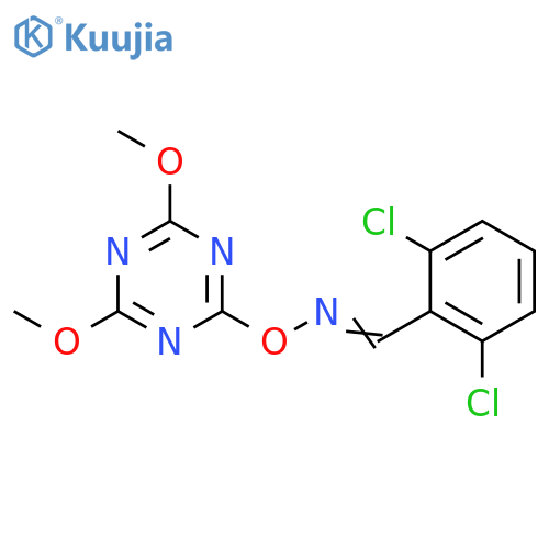 Benzaldehyde, 2,6-dichloro-, O-(4,6-dimethoxy-1,3,5-triazin-2-yl)oxime structure