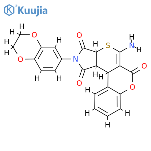 11-amino-15-(2,3-dihydro-1,4-benzodioxin-6-yl)-8-oxa-12-thia-15-azatetracyclo[8.7.0.0^{2,7}.0^{13,17}]heptadeca-2(7),3,5,10-tetraene-9,14,16-trione structure